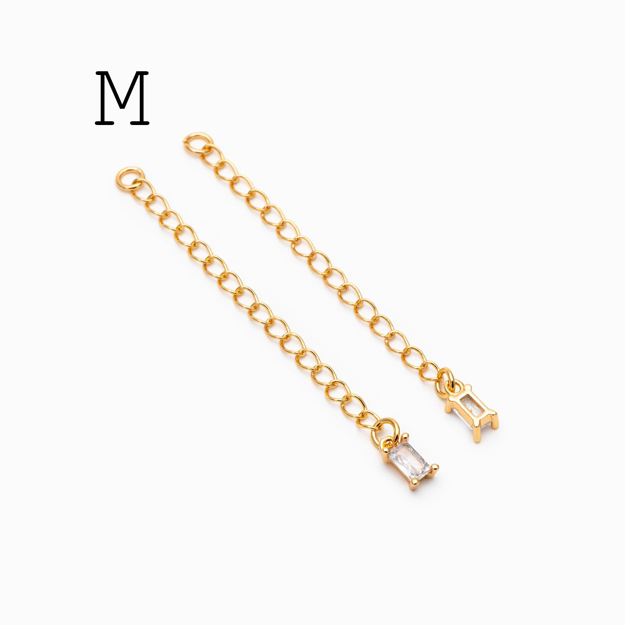 4pcs Gold/ Silver Tone Lobster Claw Clasps with Extender Chain , Gold/ Rhodium plated Brass, Necklace Bracelet Extension Chain (GB-4711)